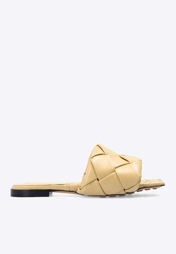 Bottega Veneta Lido Flat Sandals in Intrecciato Leather 608853 VBSS0-2624 Cane Sugar