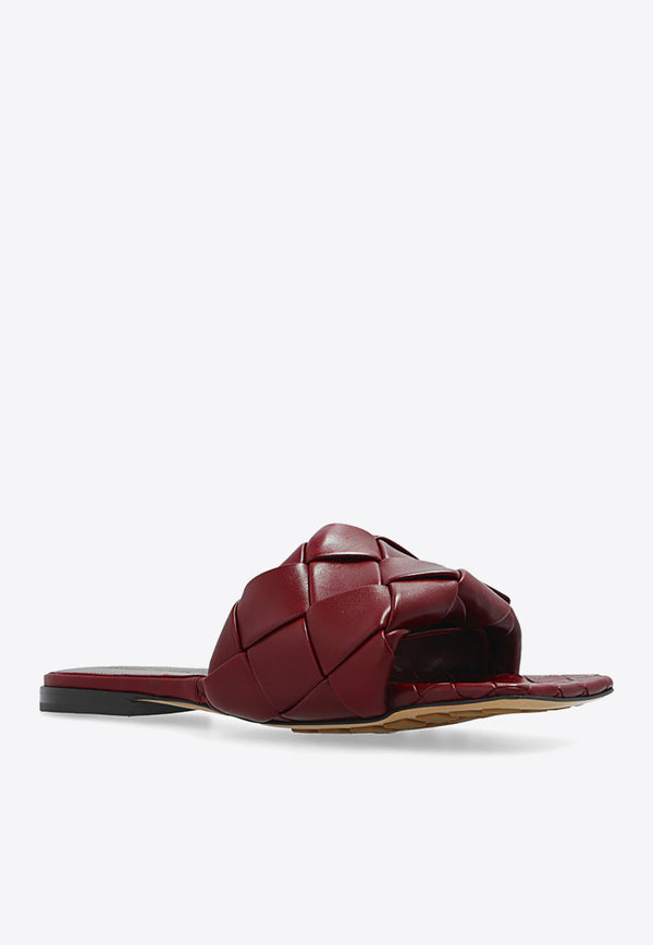 Bottega Veneta Lido Flat Sandals in Intrecciato Leather 608853 VBSS0-6084 Cherry