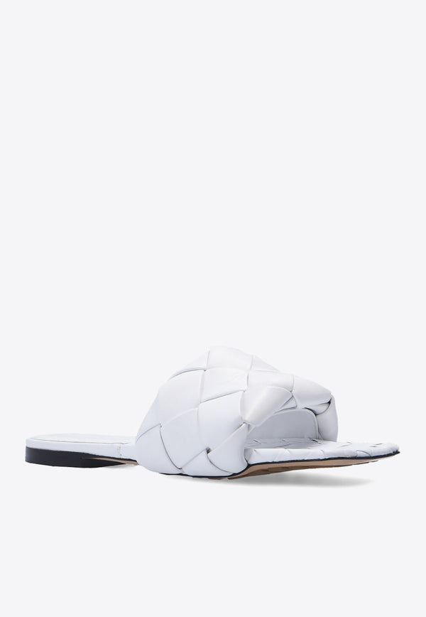 Bottega Veneta Lido Flat Sandals in Intrecciato Leather 608853 VBSS0-9122 White