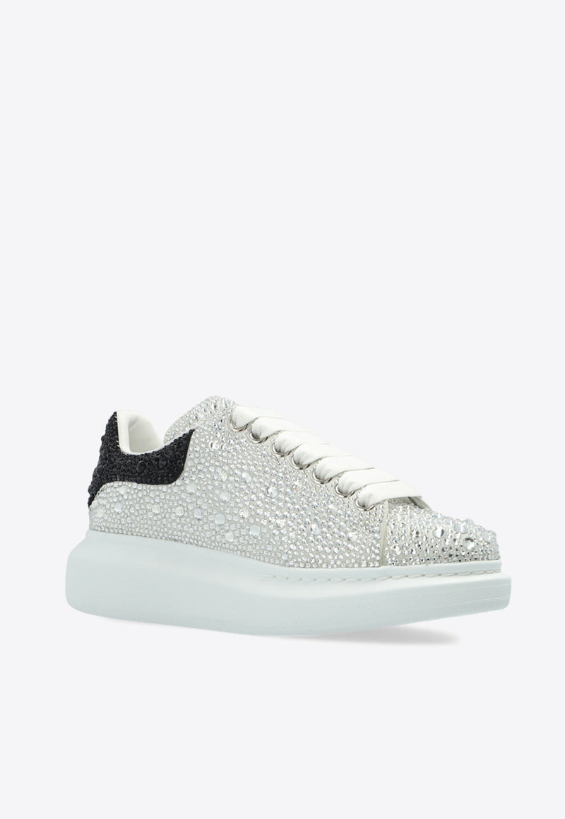 Alexander McQueen Larry Crystal Embellished Oversized Sneakers Silver 611697 WHZ39-9329