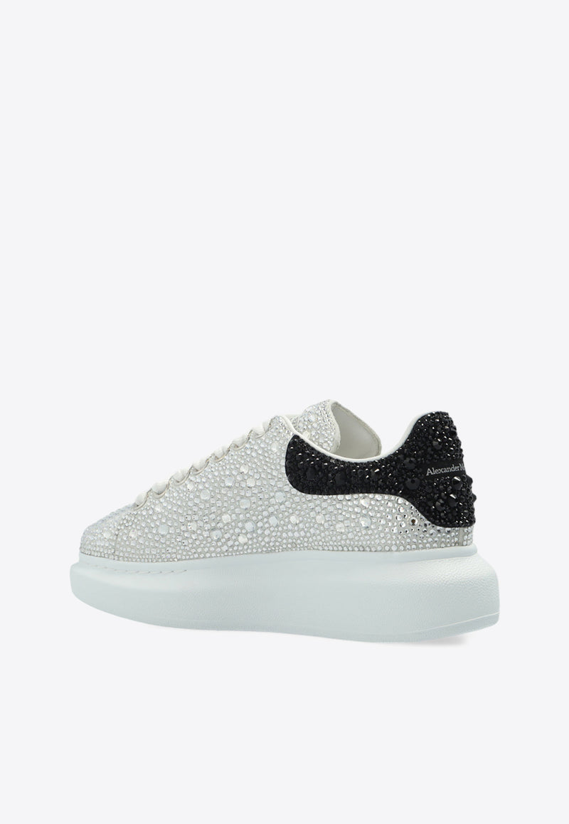 Alexander McQueen Larry Crystal Embellished Oversized Sneakers Silver 611697 WHZ39-9329