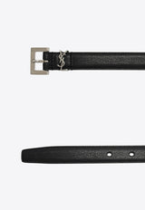 Saint Laurent Cassandre Thin Leather Belt Black 105