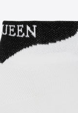 Alexander McQueen Logo Embroidered Socks White 645377 3D15Q-9060