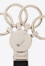 Salvatore Ferragamo Engraved-Logo Leather Keychain 661091 REVIVAL GANC 756074-NERO