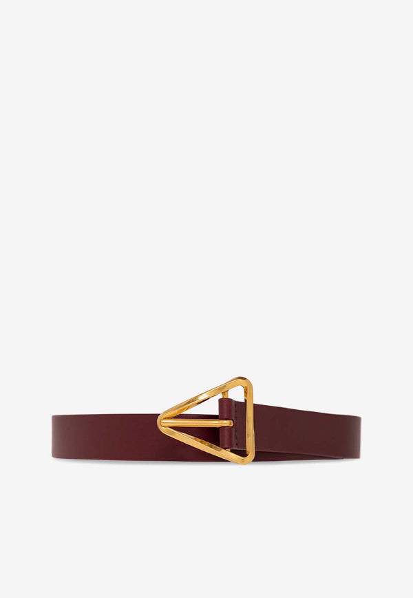 Bottega Veneta Triangle Buckle Belt in Calf Leather Bordeaux 679476 VMAU3-2247