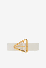 Bottega Veneta Triangle Buckle Belt in Calf Leather White 679476 VMAU3-9009