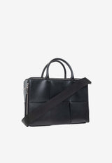 Bottega VenetaArco Intreccio Leather Briefcase680120 VB1K1-8480Black