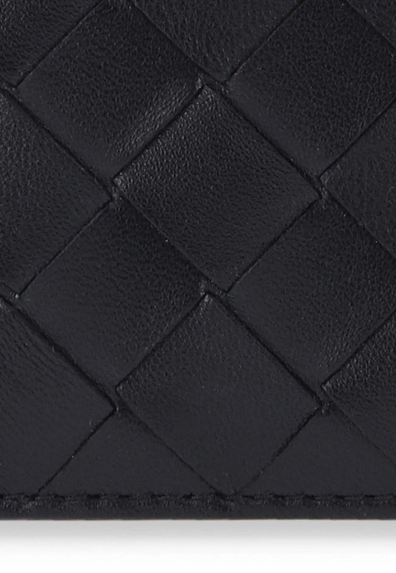 Bottega Veneta Intrecciato Leather Zipped Cardholder Black 680613 VCPP3-8425
