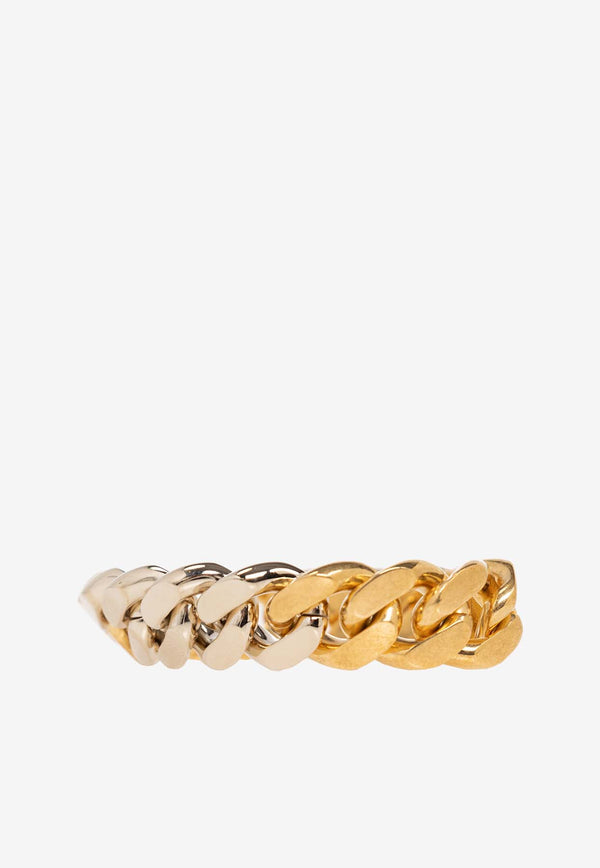 Saint Laurent Two-Tone Curb Chain Bracelet Gold 691328 Y1500-8035