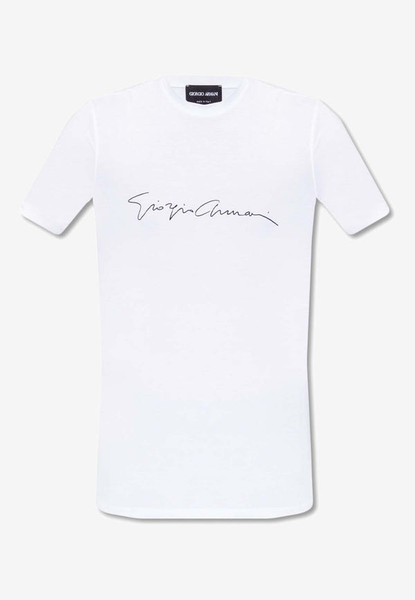 Giorgio Armani Logo-Printed Short-Sleeved Crewneck T-shirt 6GST56 SJP4Z-U090