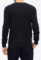 Emporio Armani Ribbed Crewneck Wool Sweater Black 6L1MXC 1MJQZ-0920