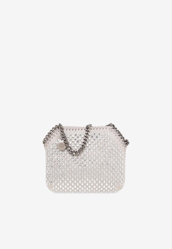 Stella McCartney Mini Falabella Crystal Mesh Shoulder Bag Gray 700109 WP0135-8101
