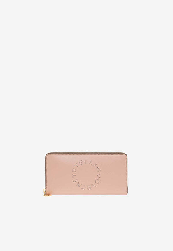 Stella McCartney Perforated Logo Continental Zip Wallet Pink 700251 W8856-6802