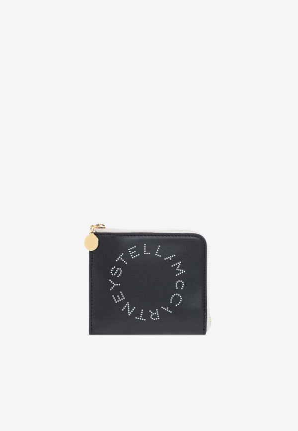 Stella McCartney Dotted Logo Zip Cardholder Black 700253 W8856-1000
