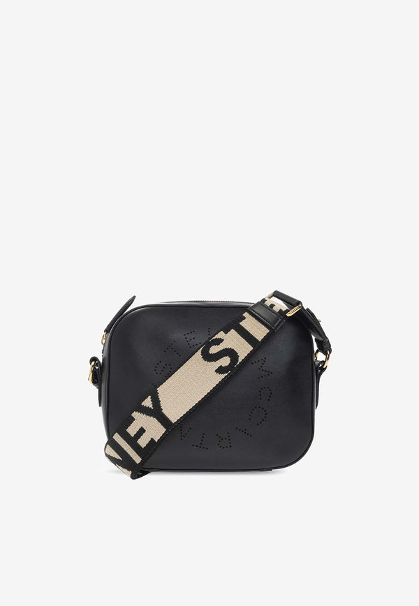 Stella McCartney Mini Perforated Logo Crossbody Bag Black 700266 W8542-1000
