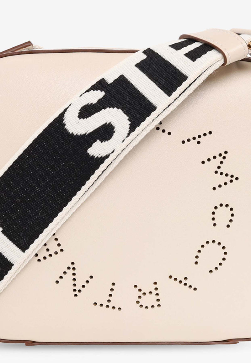 Stella McCartney Mini Perforated Logo Crossbody Bag Cream 700266 W8542-9000