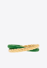 Bottega Veneta Twist Interlocking Double Ring Green 707612 VAHU4-3708