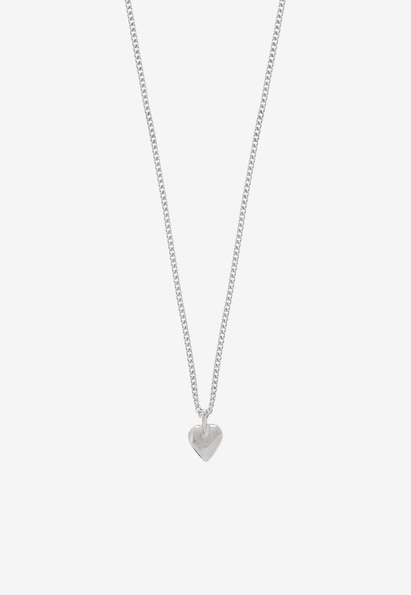 Saint Laurent Double Heart Sliding Necklace Silver 709296 Y1500-8126