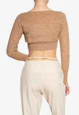 Jacquemus Alzou Cropped Mohair Cardigan Brown 213KN203 2360-810