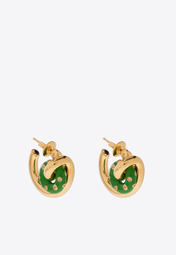 Bottega Veneta Loop Embellished Hoop Earrings Gold 716937 VBOB7-9950
