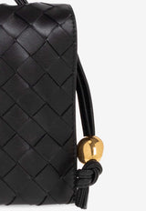 Bottega Veneta Small Trio Intrecciato Leather Shoulder Bag Black 717435 VCPP3-8425