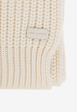 Saint Laurent Knitted Cashmere Scarf Cream 717436 3Y205-9100