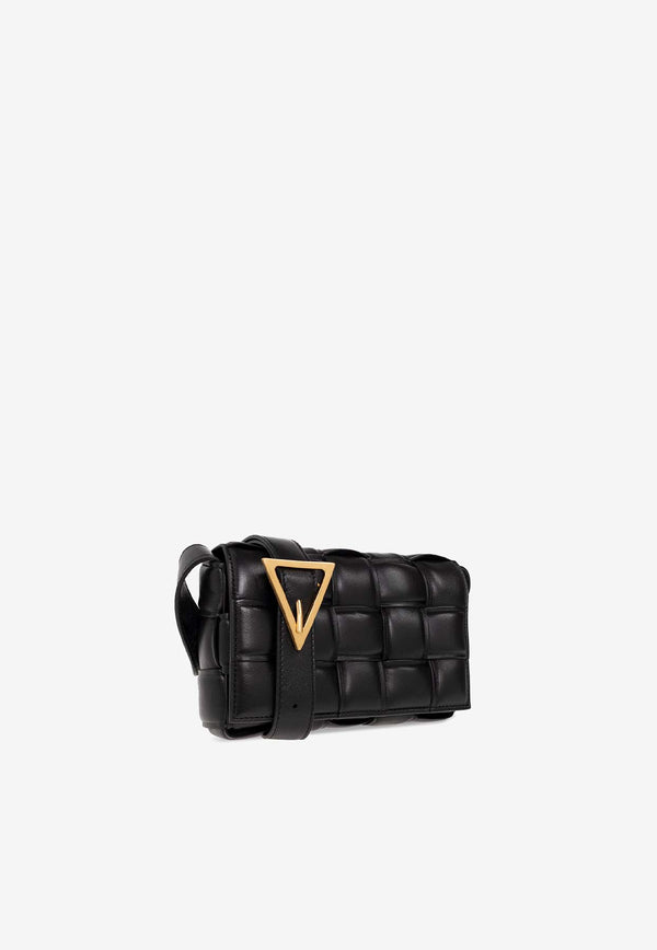 Bottega Veneta Small Padded Cassette Crossbody Bag in Intrecciato Leather Black 717506 VCQR1-8425