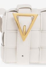 Bottega Veneta Small Padded Cassette Crossbody Bag in Intrecciato Leather White 717506 VCQR1-9009
