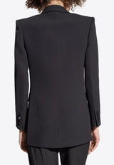 Saint Laurent Double-Breasted Wool Tuxedo Jacket Black 727454 Y7E61-1000