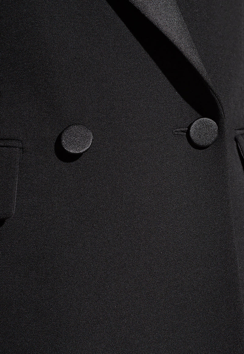 Saint Laurent Double-Breasted Wool Tuxedo Jacket Black 727454 Y7E61-1000