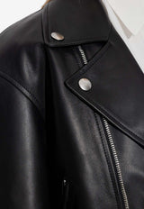 Bottega Veneta Leather Biker Jacket Black 727943 V2JI0-1000