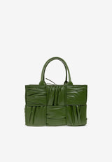 Bottega Veneta Small Arco Tote Bag in Foulard Intrecciato Leather Avocado 729043 V2FY1-3150