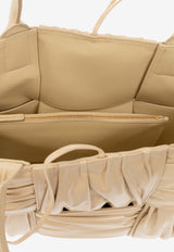 Bottega Veneta Small Arco Tote Bag in Foulard Intrecciato Leather Porridge 729043 V2FY1-9796