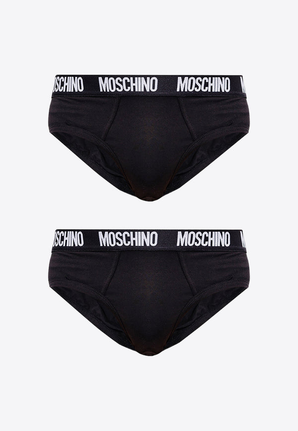 Moschino Logo Band Briefs - Set of 2 Black 2221 A4772 8136-0555