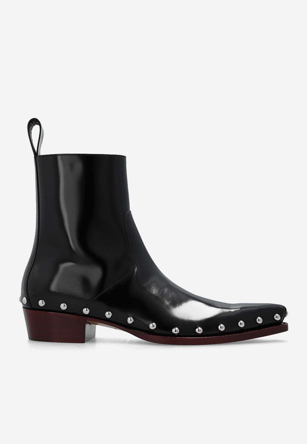 Bottega Veneta Ripley Studded Leather Ankle Boots Black 730249 V2RV0-1118