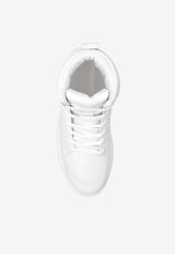 Bottega Veneta Pillow High-Top Leather Sneakers White 730272 V2CS0-9185