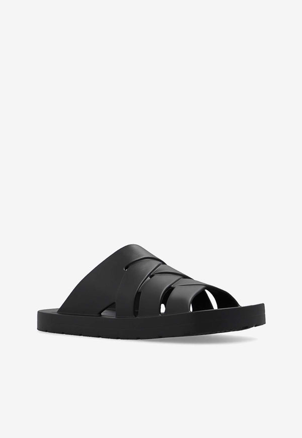 Bottega Veneta Flintston Braided Sandals Black 730287 V11T0-1000