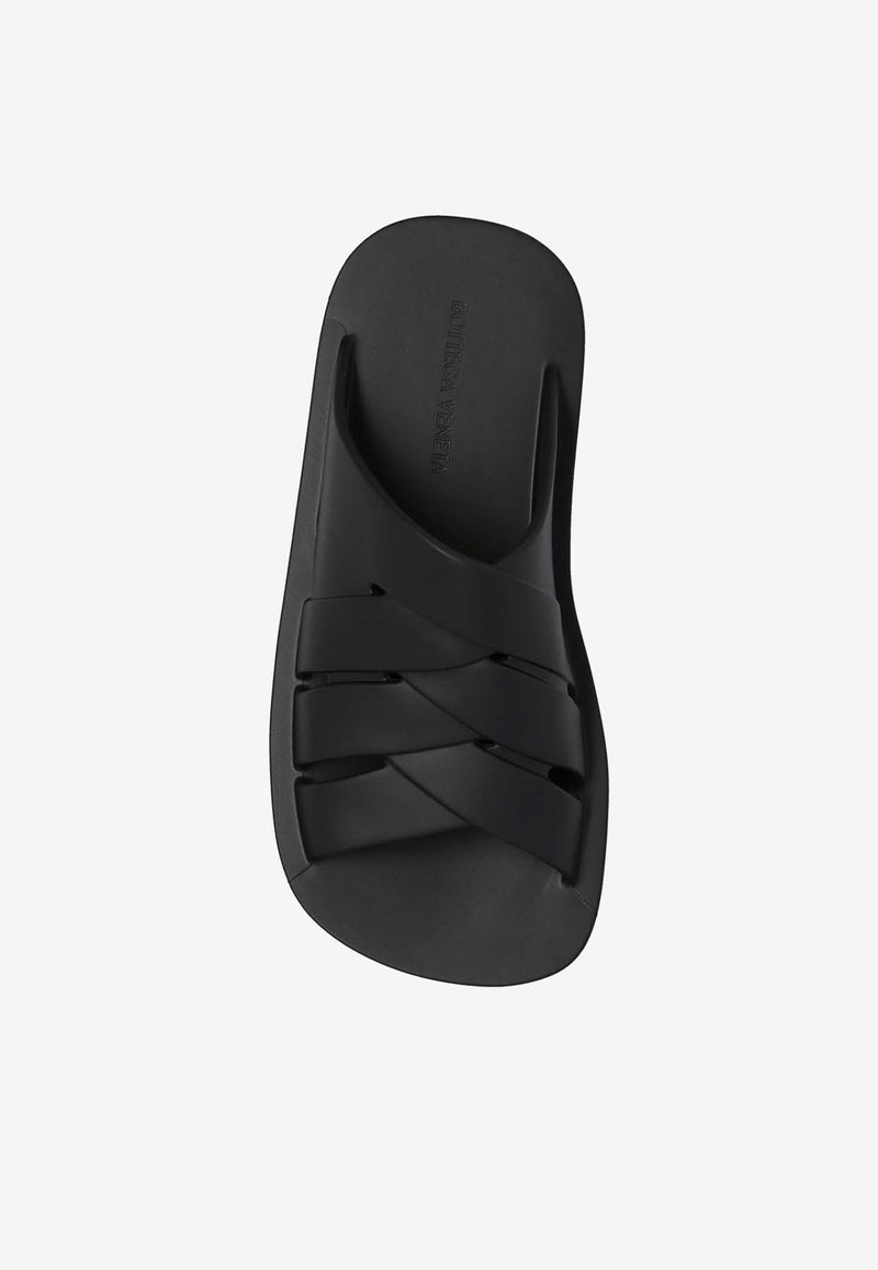 Bottega Veneta Flintston Braided Sandals Black 730287 V11T0-1000