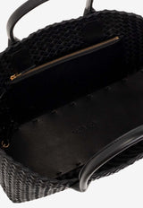 Bottega Veneta Small Cabat Intreccio Leather Tote Bag Black 730297 V1OW1-8425