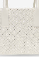 Bottega Veneta Small Cabat Intreccio Leather Tote Bag White 730297 V1OW1-9009
