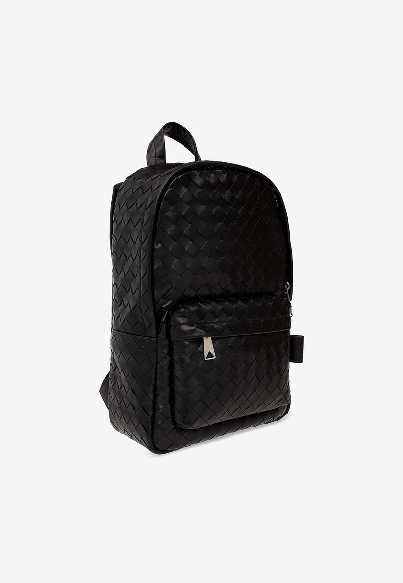 Bottega Veneta Small Classic Intrecciato Leather Backpack Black 730728 V2HL2-8803