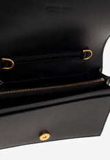 Bottega Veneta Mini intrecciato Leather Chain Clutch Black 731118 VCPP3-8425