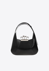 Alexander McQueen The Jeweled Hobo Bag in Calf Leather Black 731135 DYTAB-1000