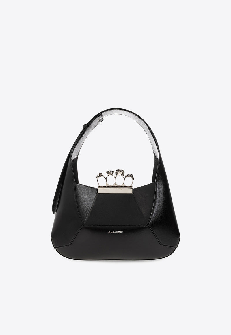 Alexander McQueen The Jeweled Hobo Bag in Calf Leather Black 731135 DYTAB-1000