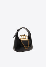 Alexander McQueen The Mini Jeweled Hobo Bag in Calf Leather Black 731136 DYTAA-1000