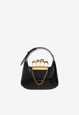 Alexander McQueen The Mini Jeweled Hobo Bag in Calf Leather Black 731136 DYTAA-1000