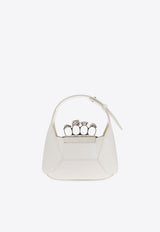 Alexander McQueen The Mini Jeweled Hobo Bag in Calf Leather White 731136 DYTAB-9210