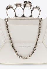 Alexander McQueen The Mini Jeweled Hobo Bag in Calf Leather White 731136 DYTAB-9210