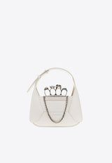 Alexander McQueen The Mini Jeweled Hobo Bag in Calf Leather White 731136 DYTAB-9210