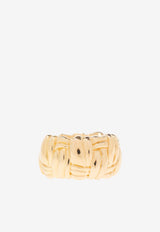 Bottega Veneta Intrecciato Weave Ring Gold 732038 VAHU0-8120